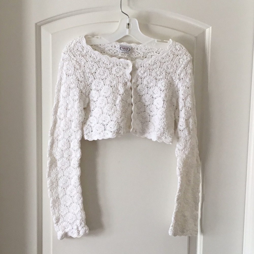 White Bolero sweater.
